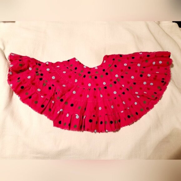 Mini Boden girls size 2-3 years pink corduroy 3 tiered skirt with dots VGUC - Picture 4 of 4